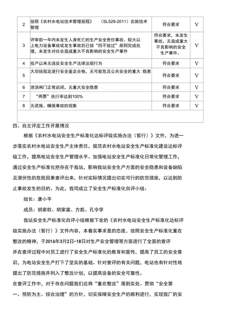 乐溪水电站安全生产准则化自评报告_第5页