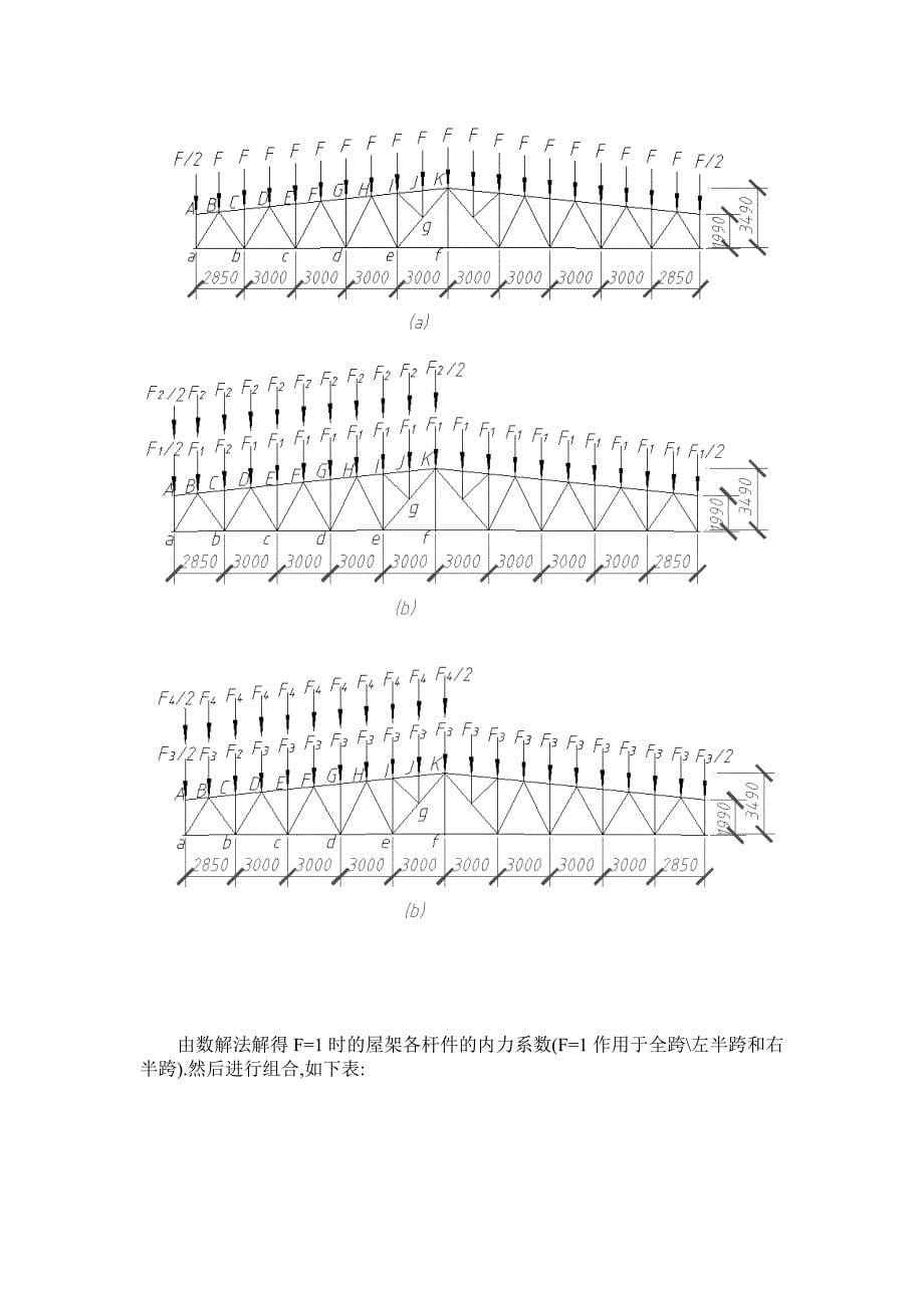 梯形钢屋架课程设计例题_第5页