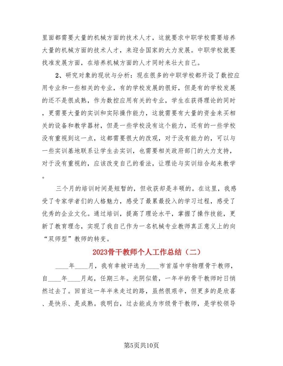 2023骨干教师个人工作总结（3篇）.doc_第5页