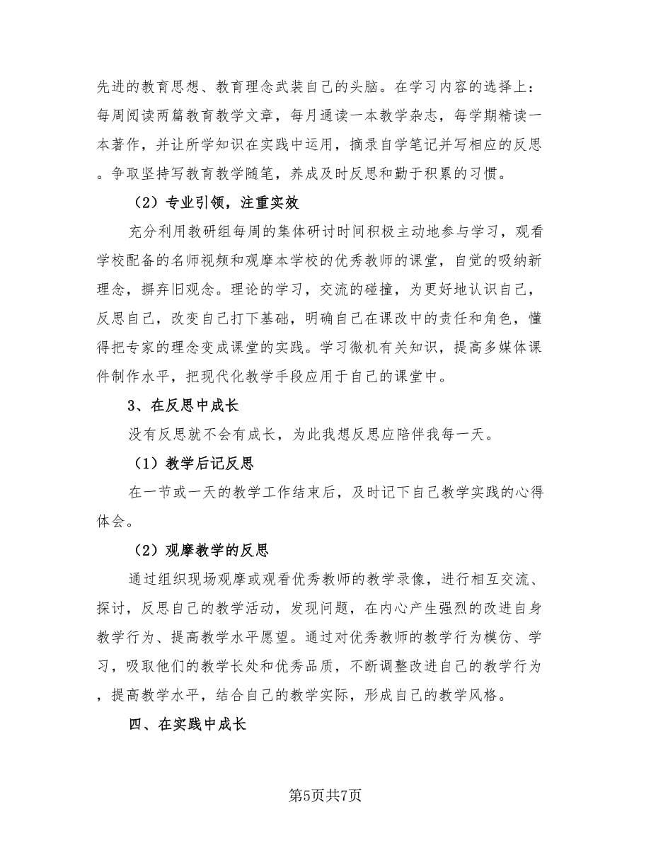 教师个人专业技术工作总结以及计划范本（三篇）.doc_第5页