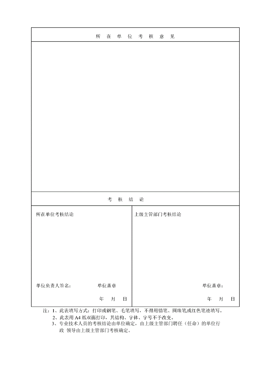 专业技术人员年度考核登记表模板_第2页