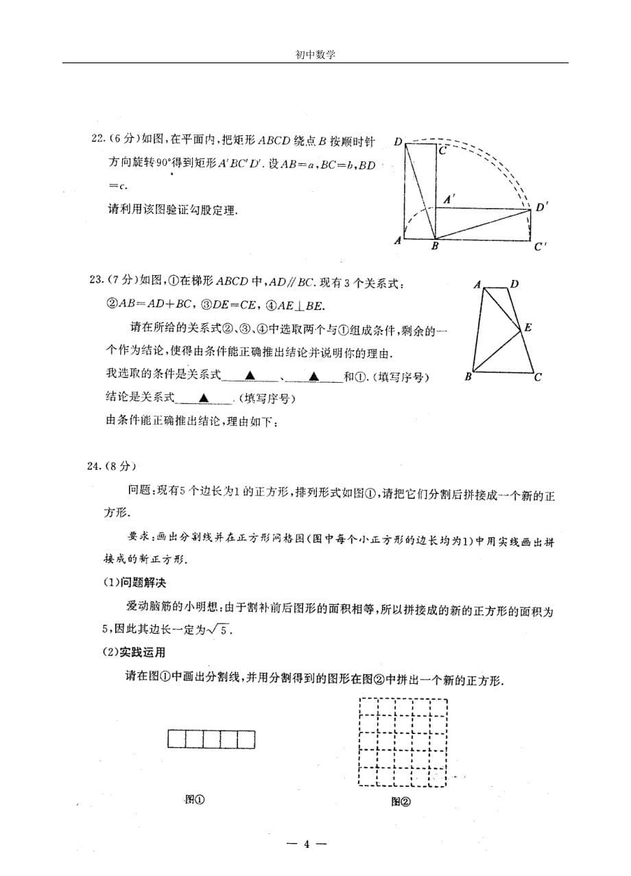 初中数学八年级数学上学期培优练习(2) (1)_第5页