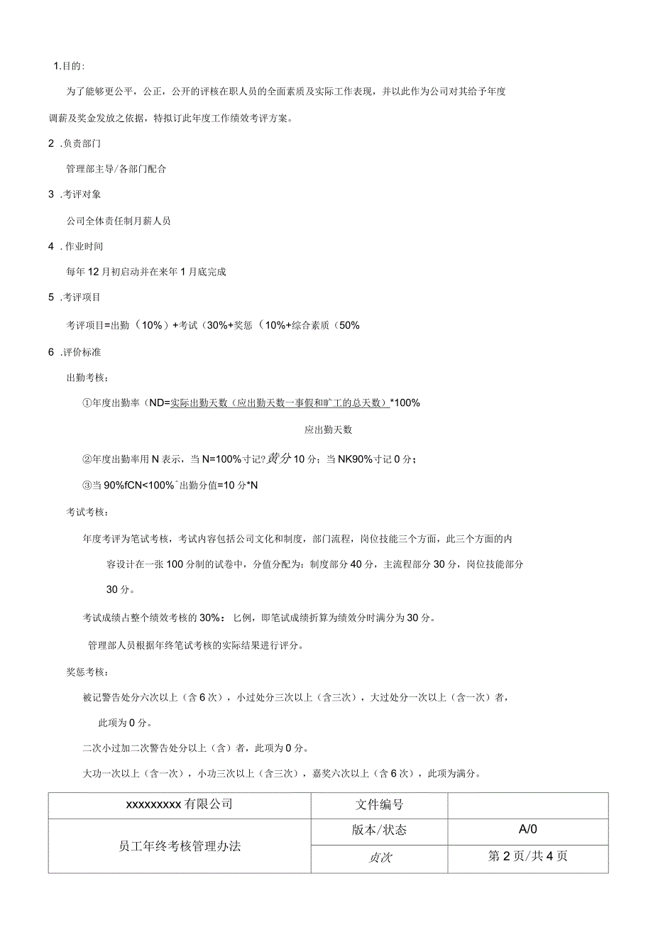 员工年度考核管理办法_第2页