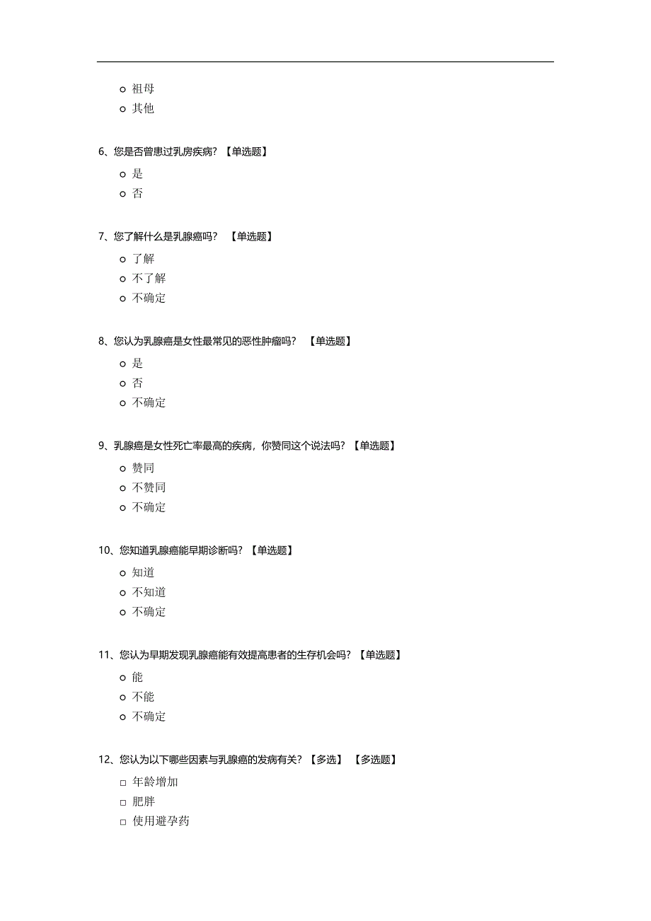 乳腺癌知信行调查问卷模板.docx_第2页