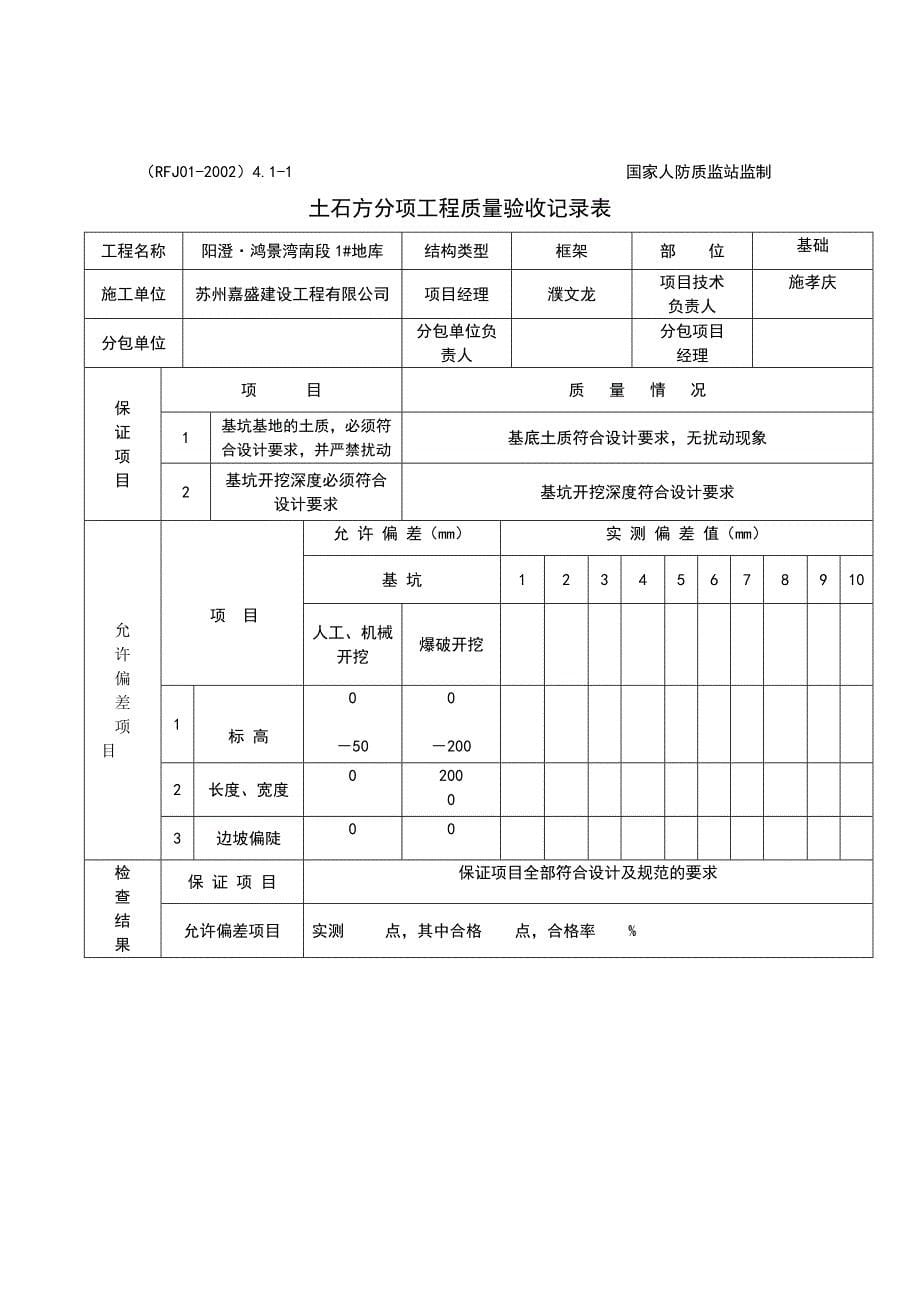 人防工程质量检验评定表1_第5页