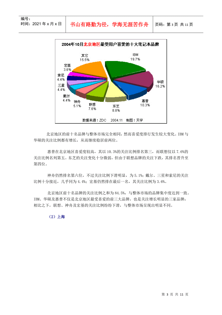 我国笔记本电脑市场用户喜爱度分析报告_第3页