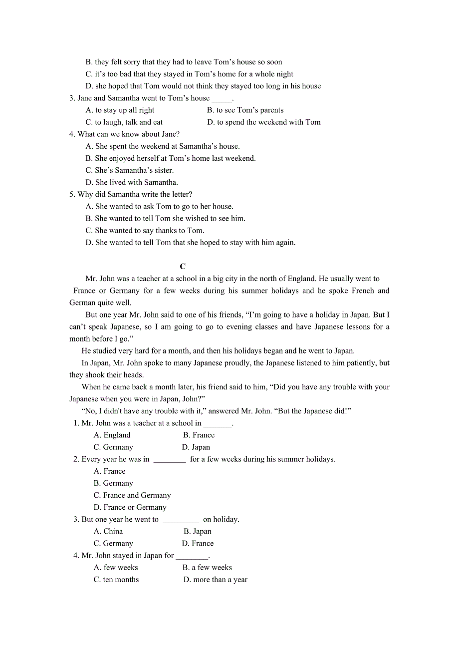 涪陵信息技术学校第二届技能大赛职业英语能力测试试题.doc_第4页