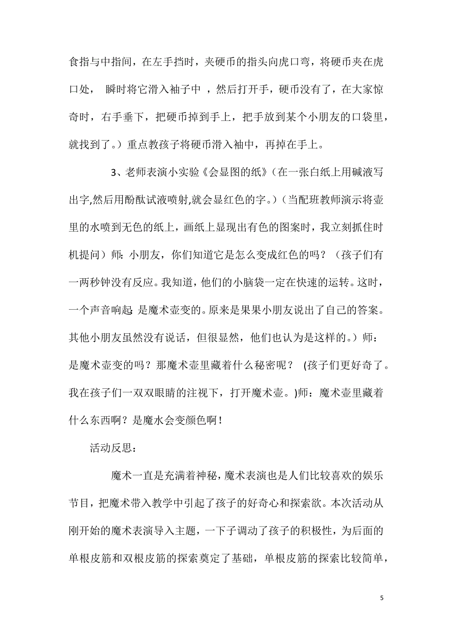 2023年大班科学活动魔术妙妙手教案反思_第5页