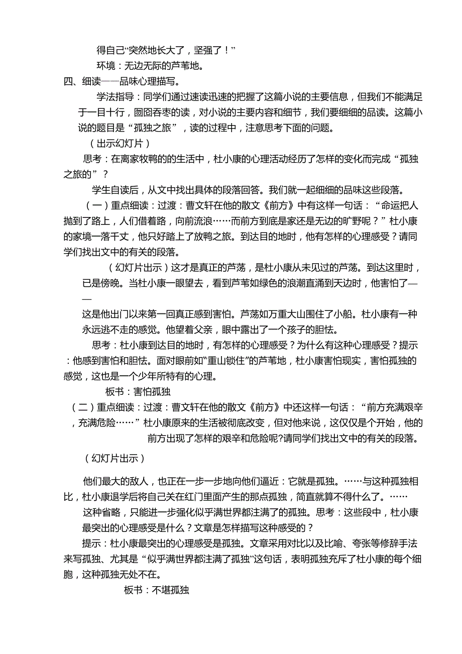 孤独之旅教案_第2页