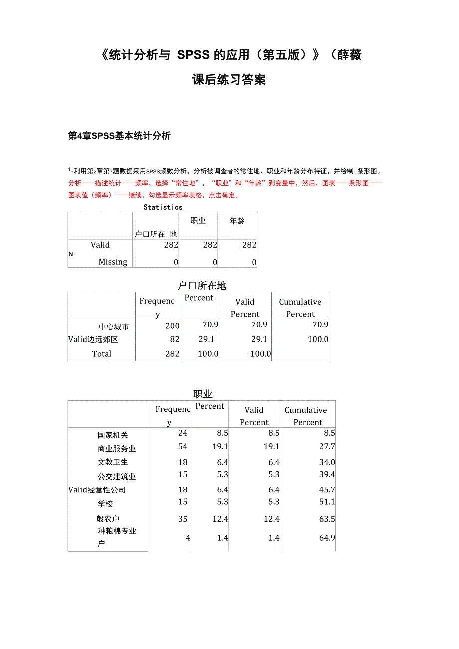 统计分析与spss的应用第五版课后练习答案第4章_第1页