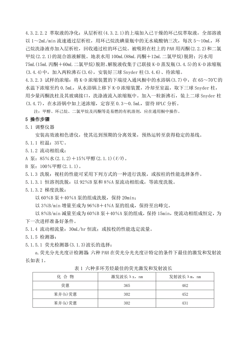 水质 六种特定多环芳烃的测定 高效液相色谱法_第4页