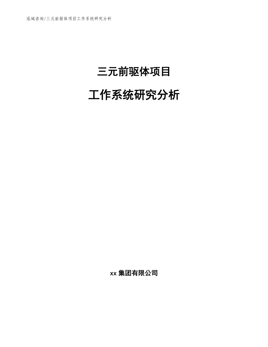 三元前驱体项目工作系统研究分析_第1页