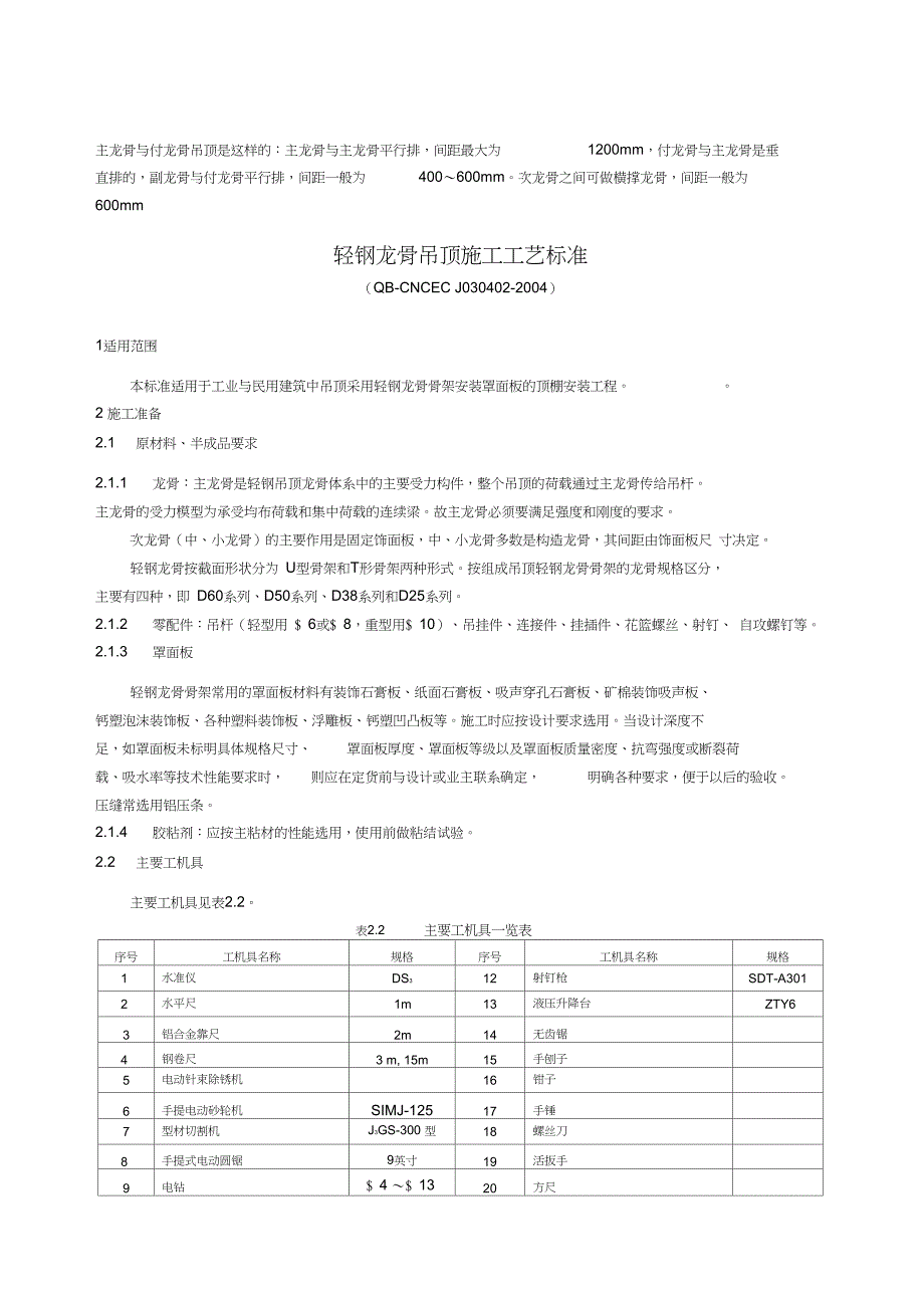 固定罩面板顶棚施工工艺标准(DOC 13页)_第1页