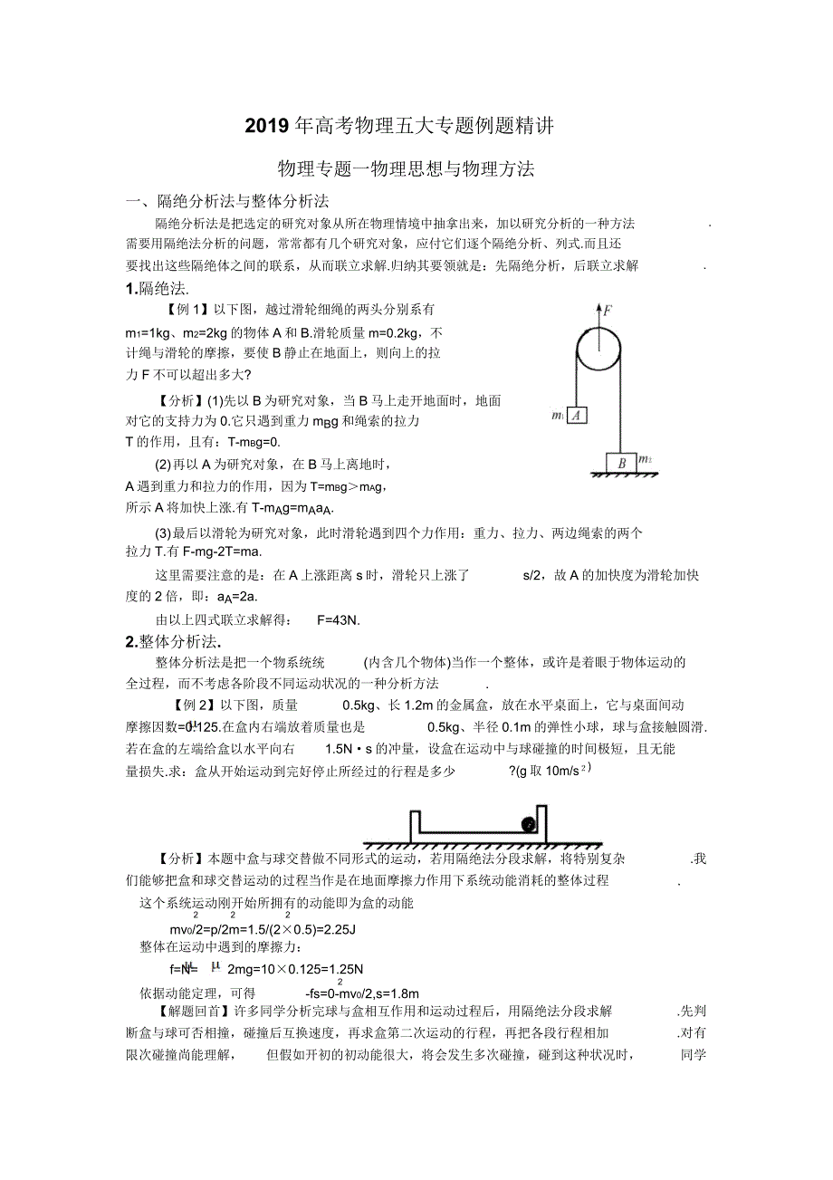 高中物理五大专题例题精讲.doc_第1页