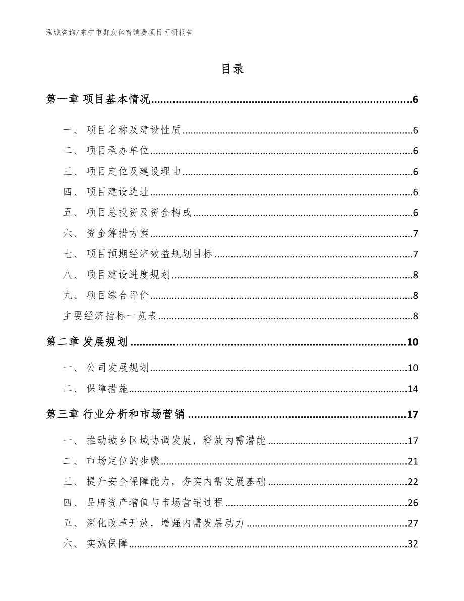 东宁市群众体育消费项目可研报告_参考模板_第1页