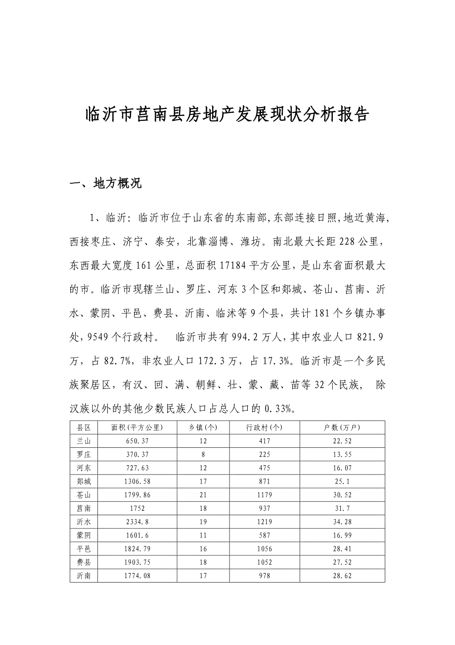 临沂市莒南县房地产发展现状_第1页