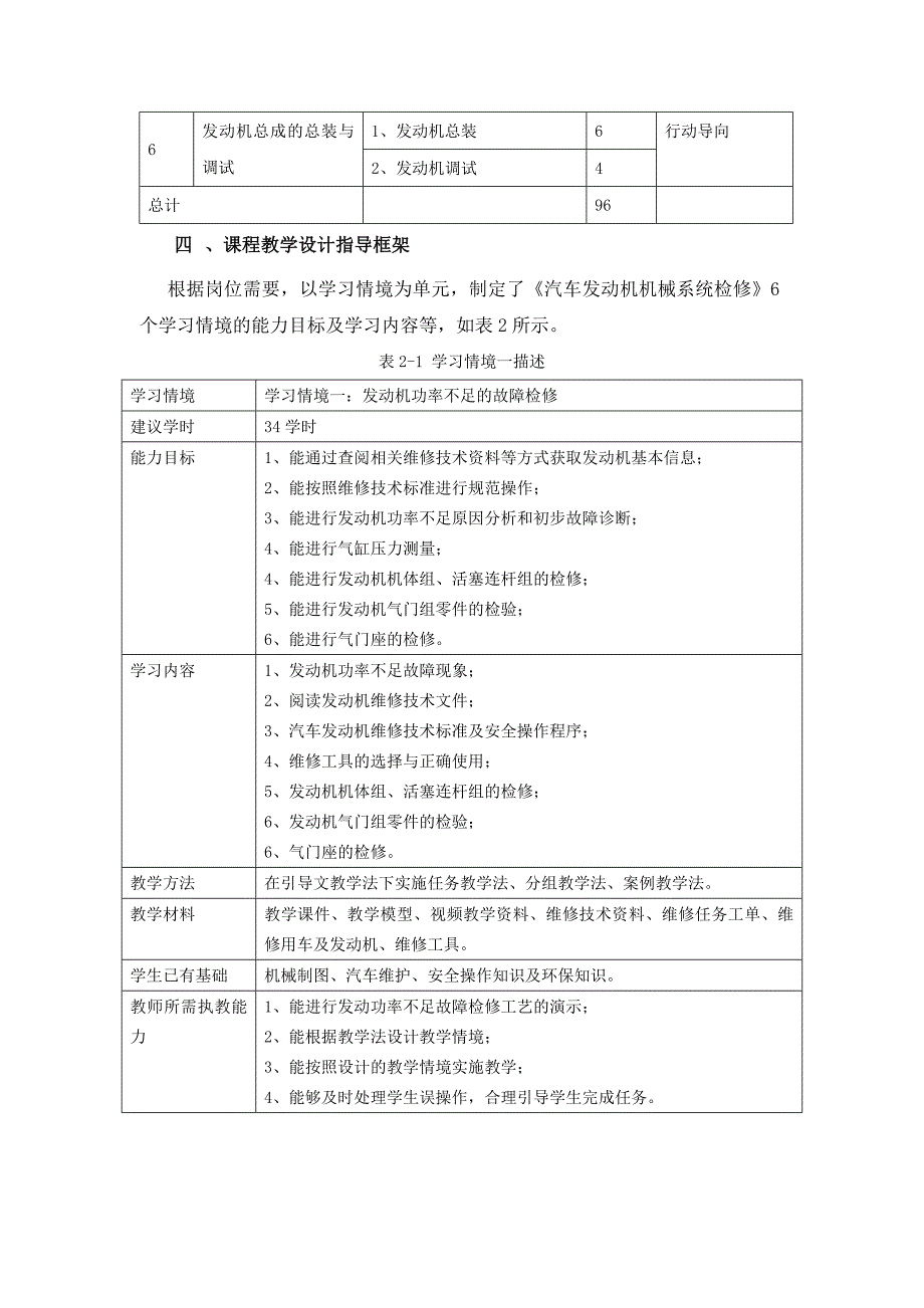 《汽车发动机机械维修》课程标准_第3页