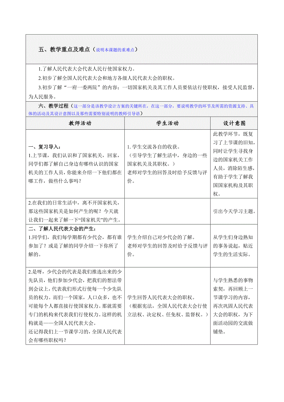 部编版道德与法治六上《国家机构有哪些》第三课时（国家机关的产生）教案_第2页