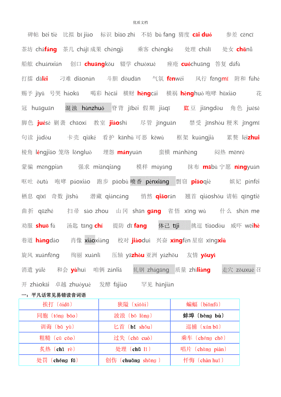 普通话字词带拼音_第1页