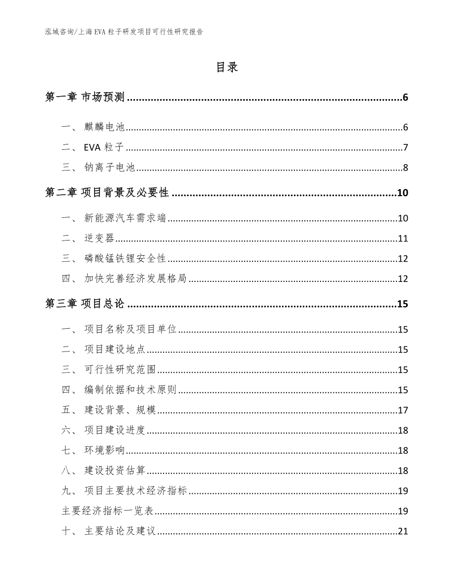 上海EVA粒子研发项目可行性研究报告（参考范文）_第1页