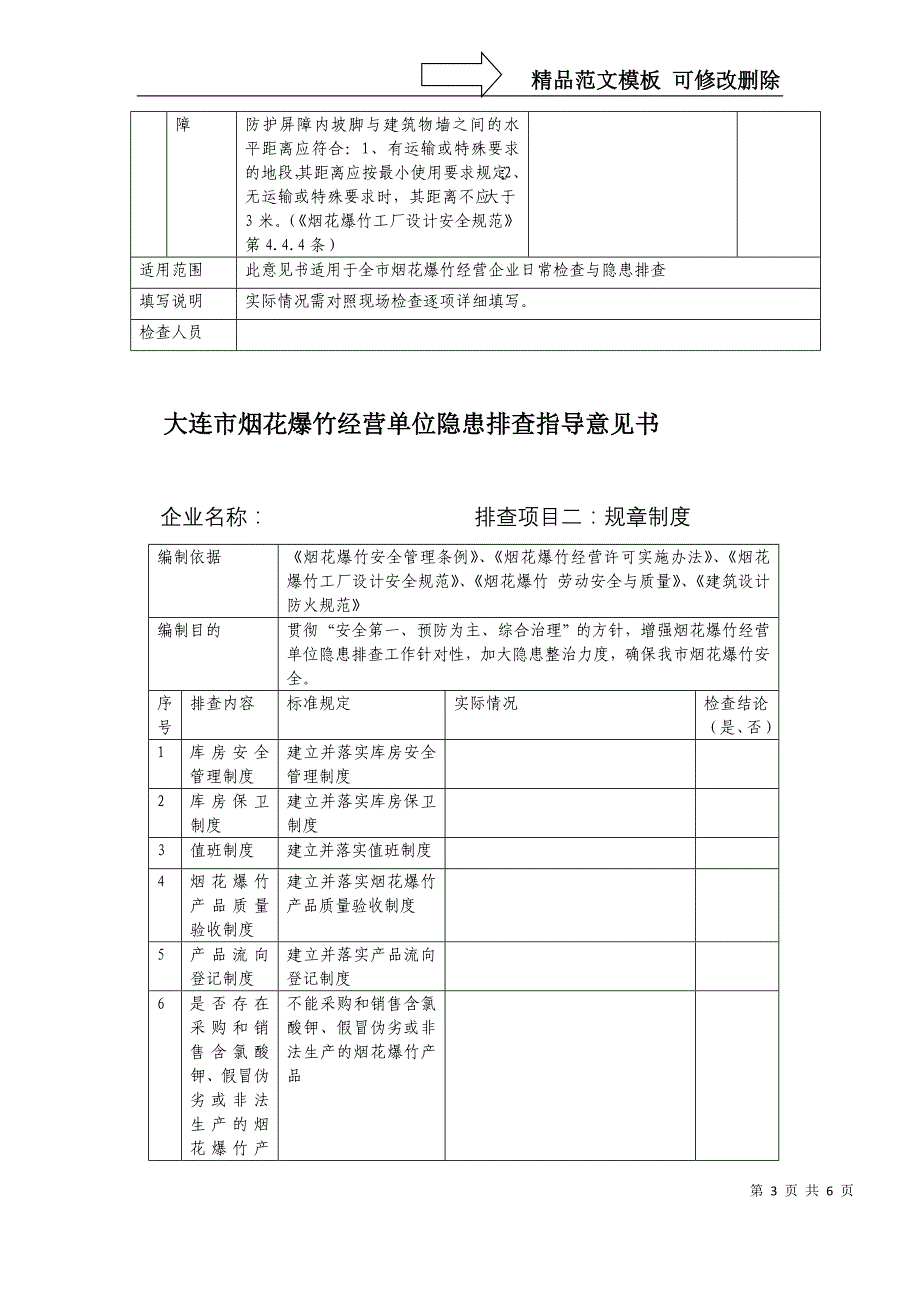 大连市烟花爆竹经营单位隐患排查指导意见书_第3页