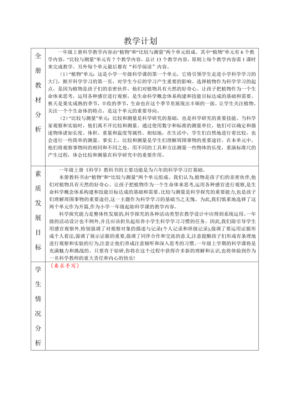 教科版一年级科学教案_第3页