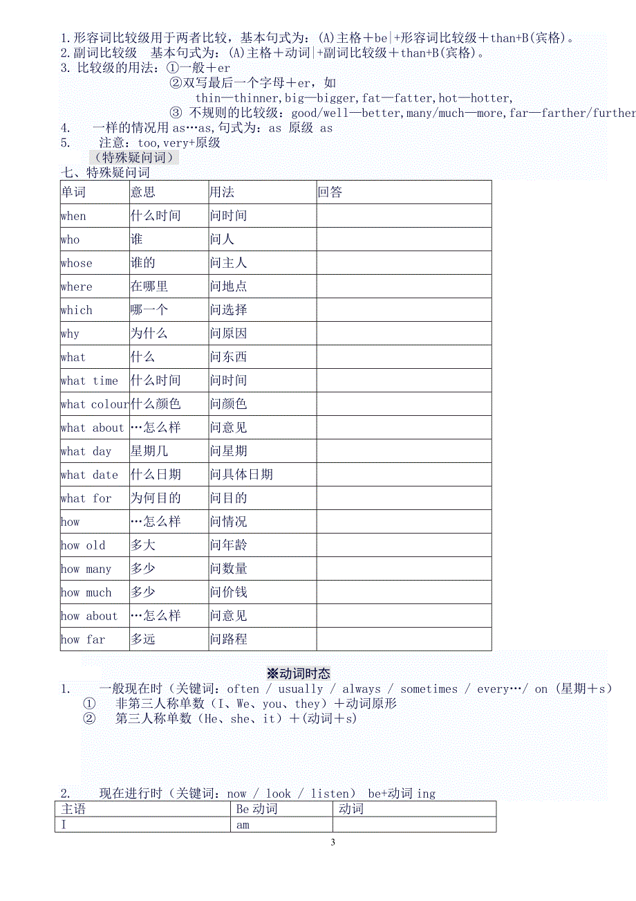 小学英语一般过去式基本练习_第3页