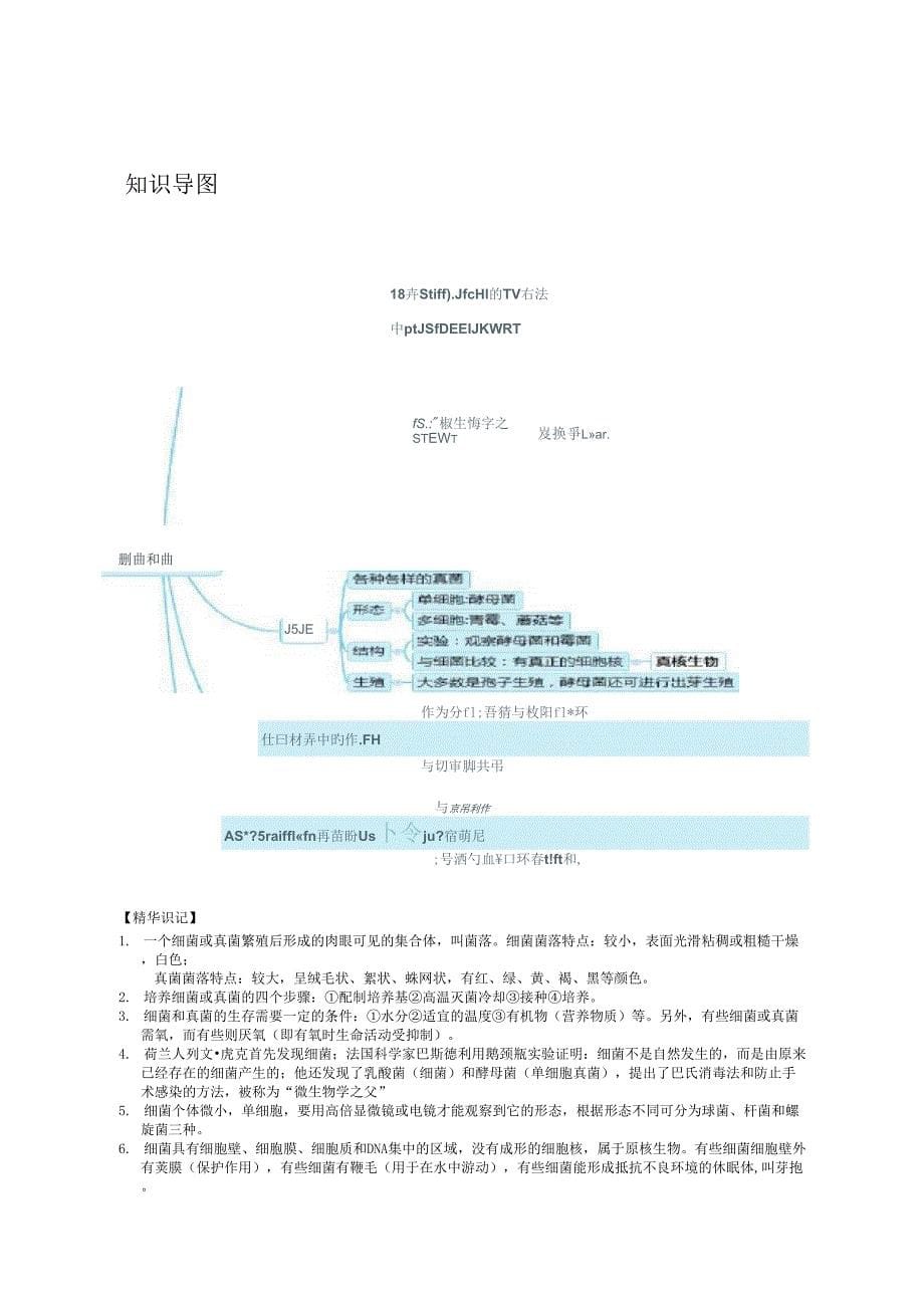 2018最新人教版八年级上册生物中考考点精华识记(思维导图版)_第5页