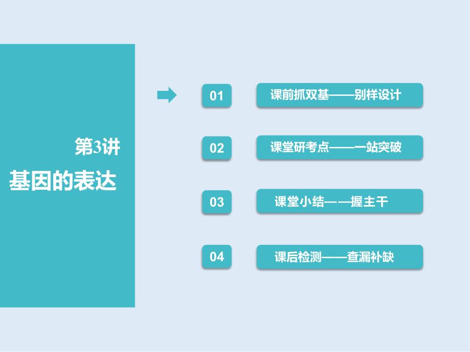 高中新创新一轮复习生物通用版课件：必修2 第二单元 第3讲 基因的表达_第1页