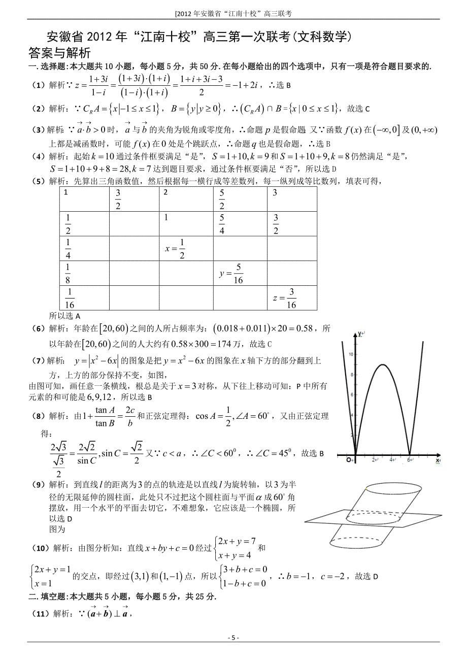 安徽省江南十校2012届高三第一次联考(数学文) (2).doc_第5页