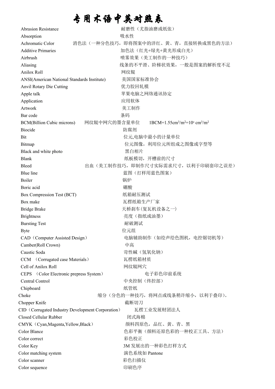 专用术语中英对照表 (2).doc_第1页