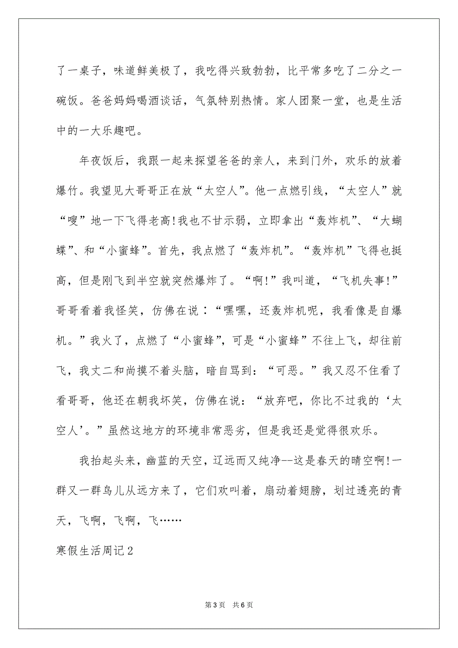 寒假生活周记_第3页
