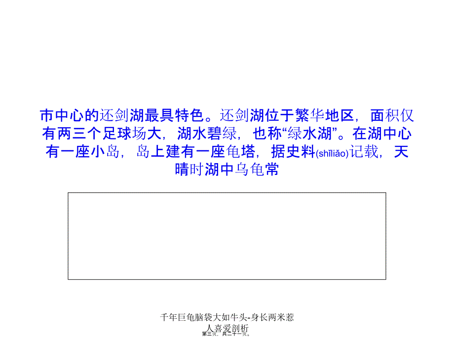 千年巨龟脑袋大如牛头-身长两米惹人喜爱剖析课件_第3页