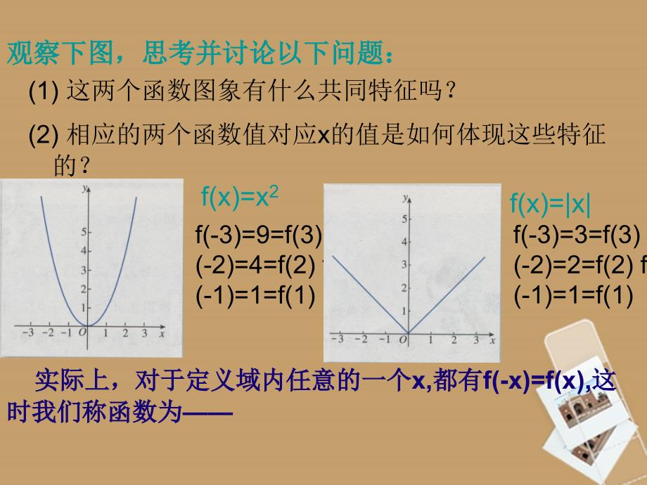 天津市青光中学高一数学132函数的奇偶性课件_第3页