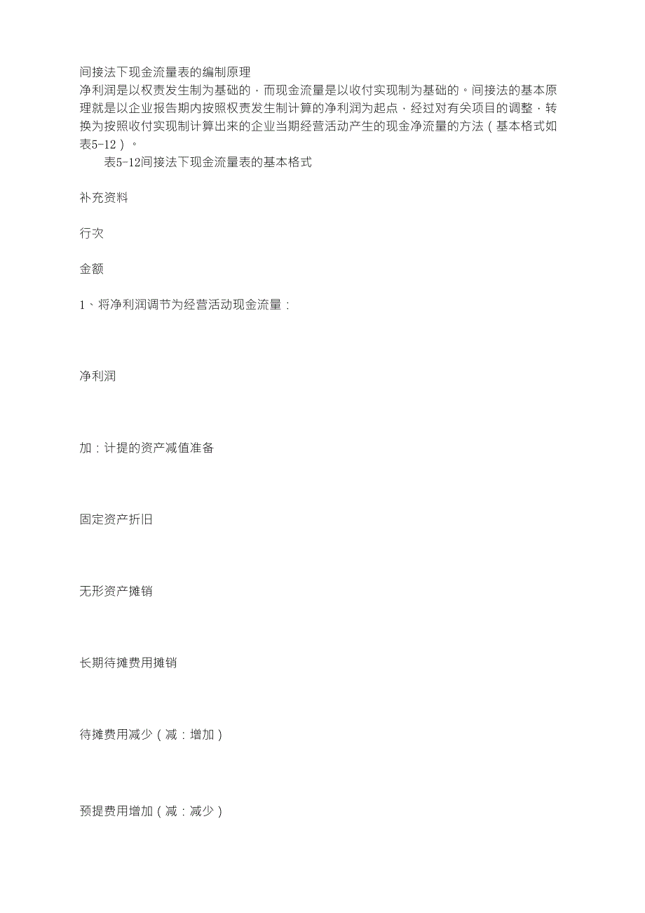 现金流量表编制间接法原理_第1页