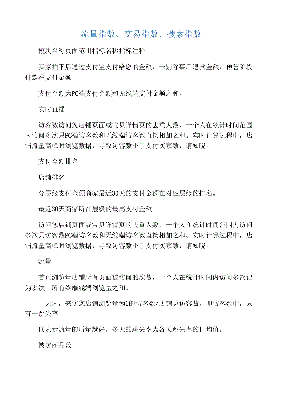 生意参谋首页指标解释_第1页