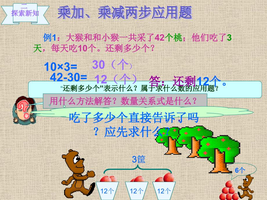 （苏教版）二年级数学下册课件乘加乘减两步应用题_第3页