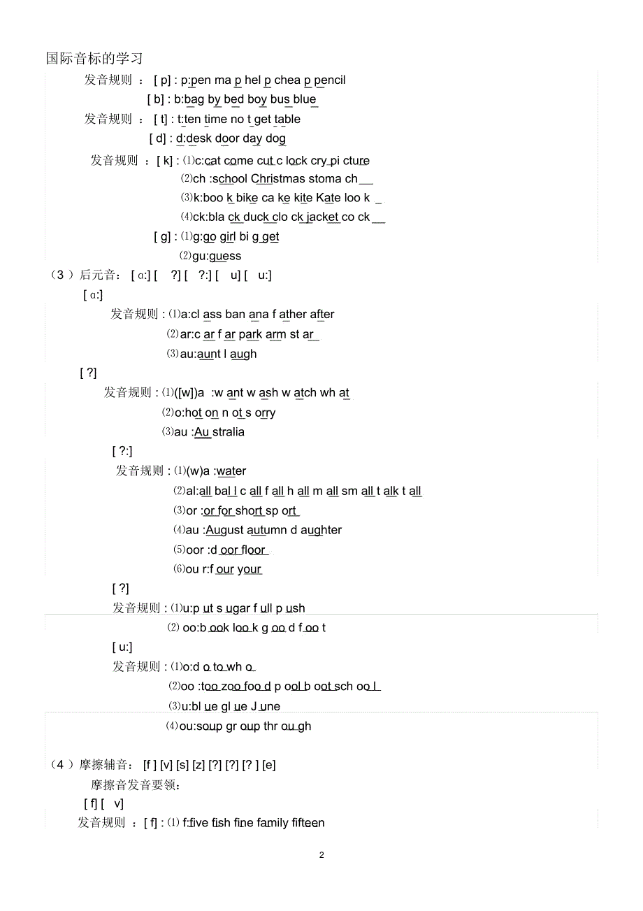 英语国际音标及发音规则_第2页
