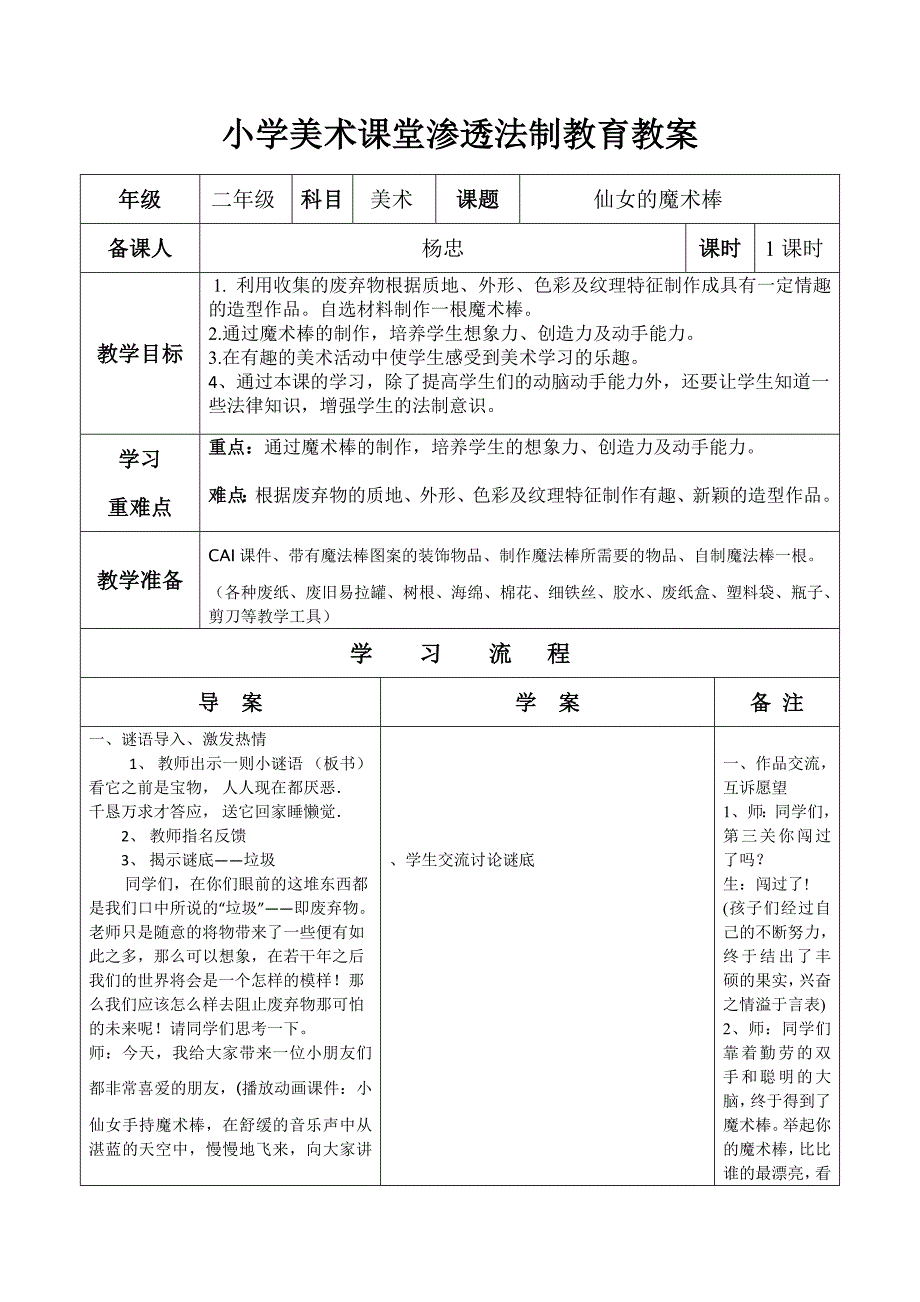 二年级小学美术课堂渗透法制教育教案.doc_第1页