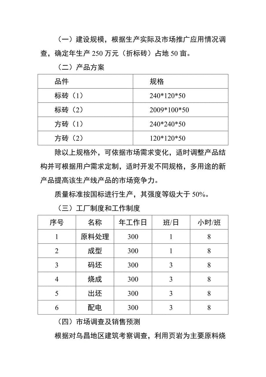 年产350万块(折标砖)广场砖生产线可行性计划书.doc_第5页