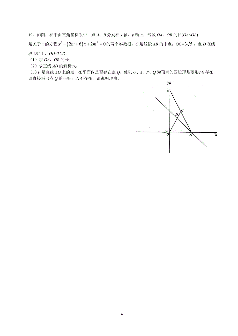 数学中考重点知识模拟试题周日_第4页