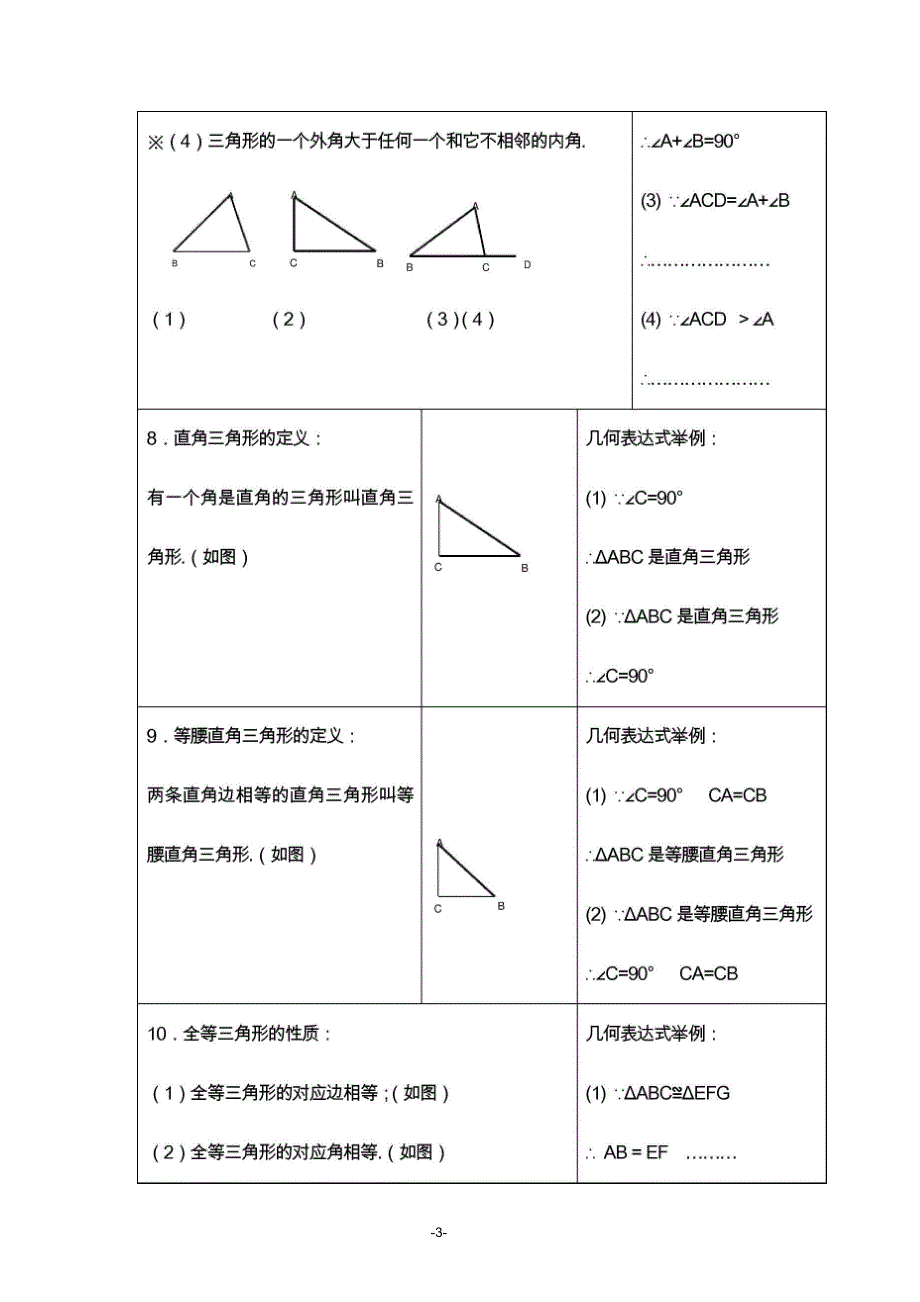 人教版初二数学三角形知识点归纳_第3页