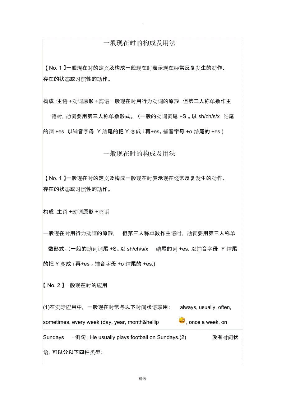 一般现在时的构成及用法_第1页