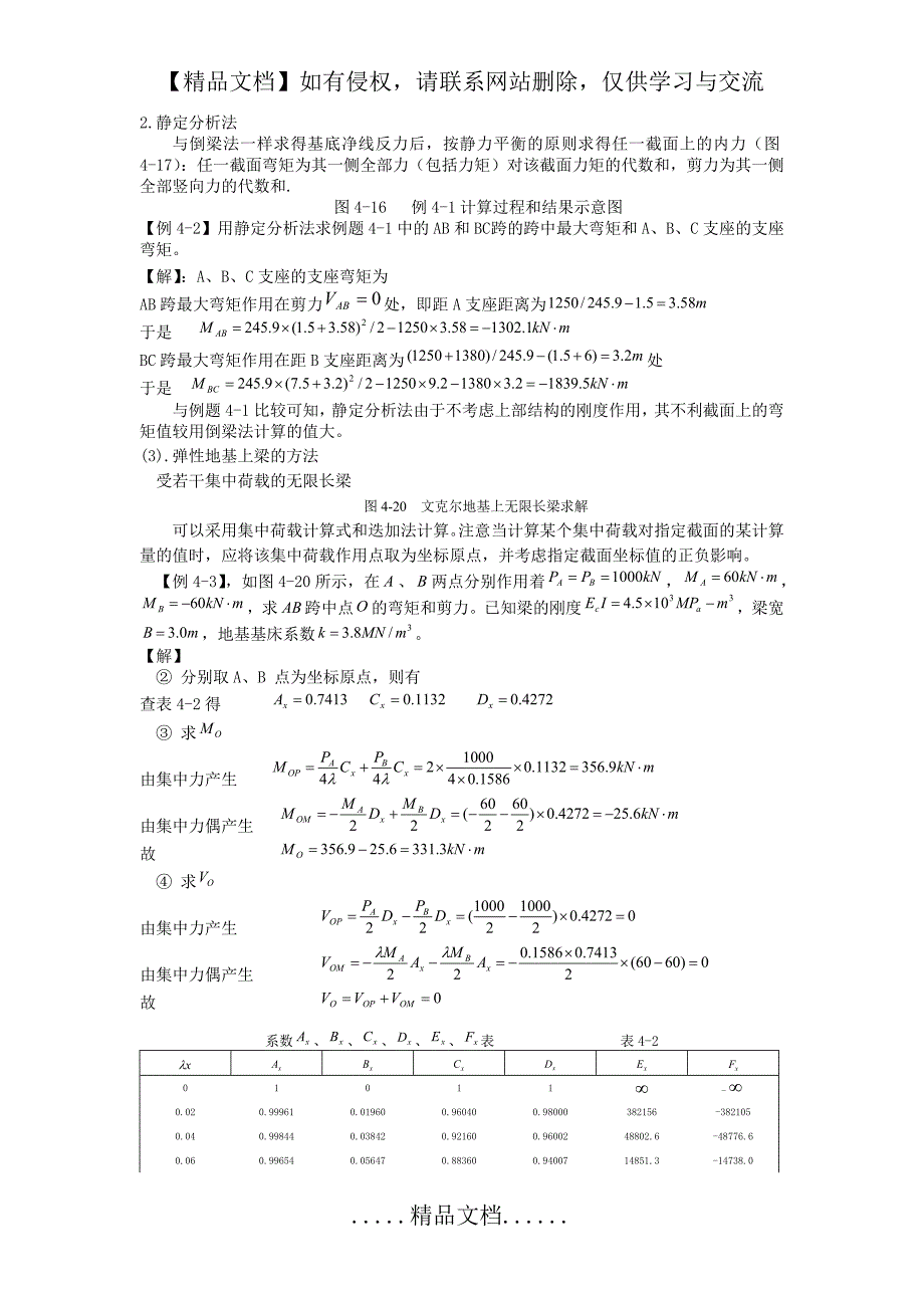 柱下条形基础内力计算(zhang)_第4页