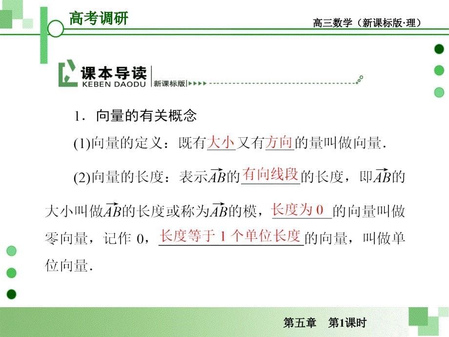 高考理科数学一轮复习课件：5.1向量的概念及线性运算_第5页