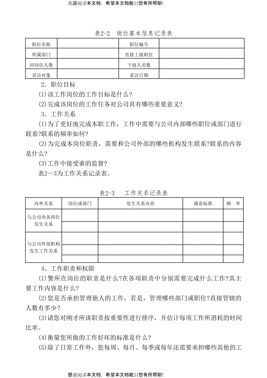 工作分析 问卷调查 访谈法 观察法样例_第4页