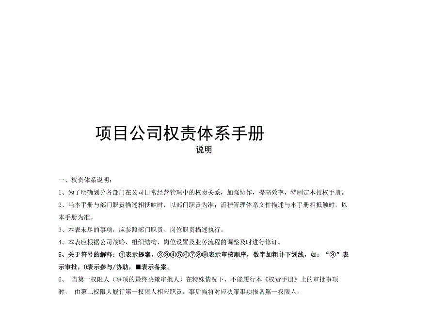 项目公司权责体系手册_第1页