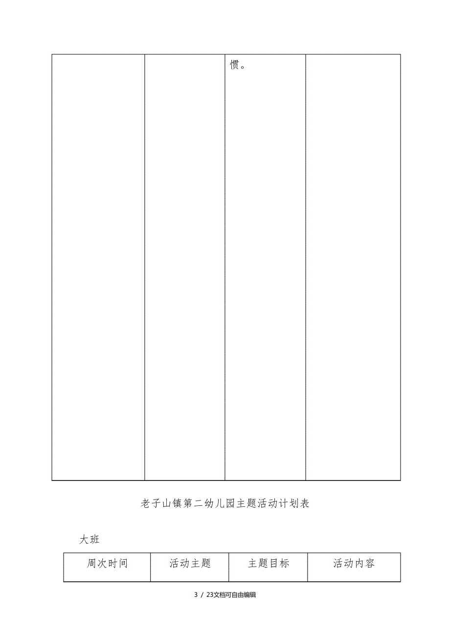 大班第一学期主题计划_第3页