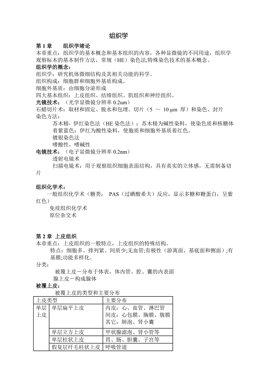 组织胚胎学知识总结(共25页)_第1页