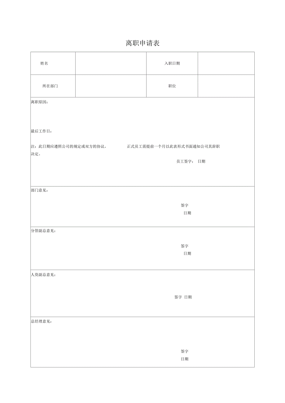 员工离职手续所需表格(全套)_第1页